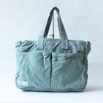 拉鍊方塊托特包【2025秋冬限定色・銀鼠】(VC-24)