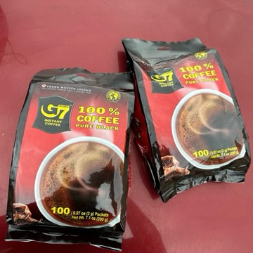 中原G7 COFFEE 越南G7黑咖啡 美式 純即溶咖啡粉一袋100入CÀ PHÊ G7 ĐEN BỊCH 100GÓI