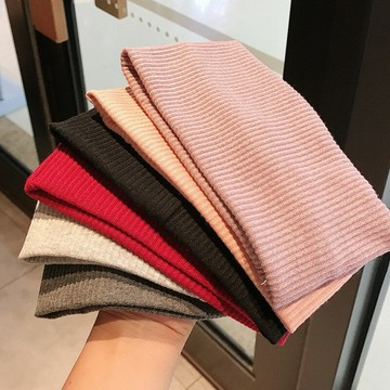 額頭保暖抹額女護腦門發帶防風洗臉發箍無痕壓發毛線頭巾防凍頭套