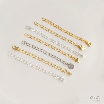 Ala-保色尾鏈銅鍍14K18K真金色色色延長鏈條DIY手工配件項鏈手鏈材料