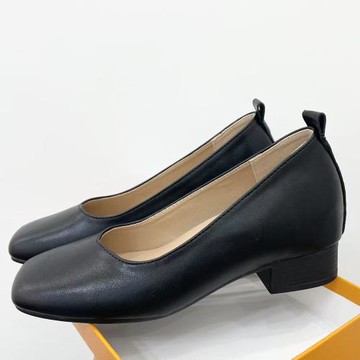 Taroko 素雅真皮女款小尺碼通勤方頭粗跟鞋(3色可選)