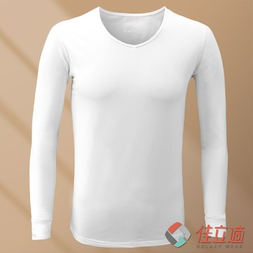 3m-佳立適-升溫蓄熱保暖衣-無染系列(奈納鍺)-男v領-白色
