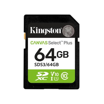 【Kingston】Canvas Select Plus 64GB SDXC U1 V10 UHS-I 記憶卡 讀取速度:100MB/s
