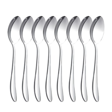 AHOYE 經典不鏽鋼咖啡匙 8支 銀色