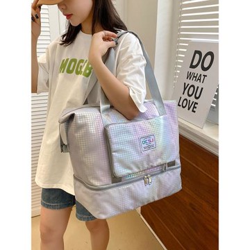 折疊輕便短途旅行包女士手提包出差行李袋干濕分離運動訓練健身包