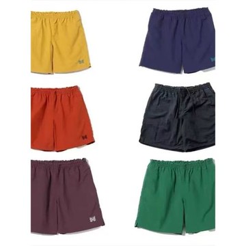 精工尼龍速干蝴蝶刺繡休閑短褲男女夏季寬松彩色沙灘褲潮牌四分褲