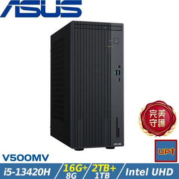 (規格升級)ASUS華碩 V500 Mini Tower 商用桌機 i5-13420H/24G/3TB/W11/H-V500MV-13420H161W