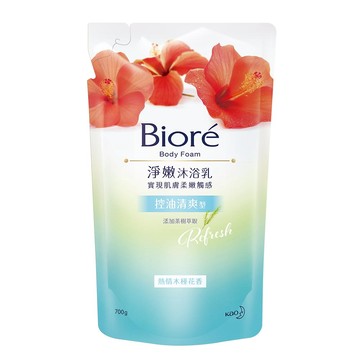 [家速配]Biore淨嫩沐浴乳補充包-熱情木槿花香-700g