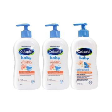 Cetaphil BABY舒緩洗髮沐浴露/舒緩潤膚乳X任3瓶(400ml/瓶)+隨機贈體驗包3包