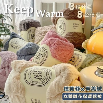 杰克蘭 3D立體浮雕緹花塔芙絨x羊羔絨暖暖毯(150x200cm)(買1送1)