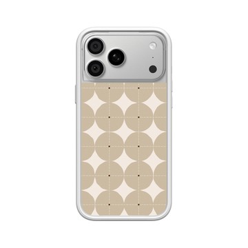 iPhone 18 Pro Max Mod NX -邊框背蓋組合 (相機按鈕) 白 - Pattern Play - 奶茶幾何點