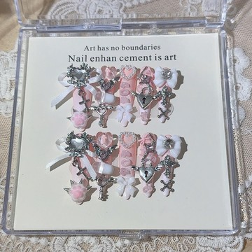 🎀台灣出貨🎀 『半糖去冰』量產型日系蕾蕾系少女手工穿戴甲可拆卸貼片
