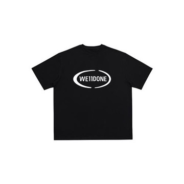 WE11DONE TRACK美式重磅夏季潮牌寬松純棉白色潮流衣服短袖T恤男