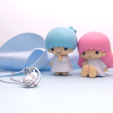 【客製化禮物】雙子星許願系列-KikiLala星月誕生石純銀項鍊