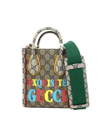 gucci 棕色 老花帆布塗層手提包 肩背包