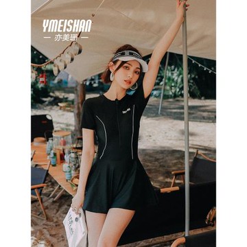 亦美珊連體游泳衣女游泳館專用2025新款遮肚顯瘦運動保守成人溫泉