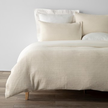 HOLA 和樂家居 艾禮思300織華夫格純棉被套單人 1kg  月牙白  210 x 150 x 0.1cm