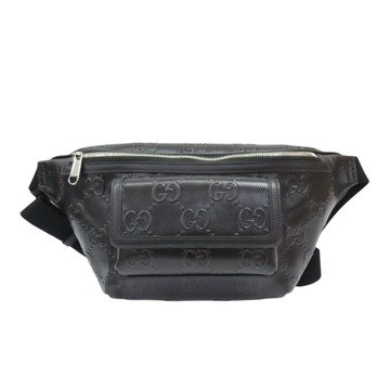 GUCCI 古馳 黑色 壓紋帆布 GG Tennis 胸包 腰包 645093 【二手名牌BRAND OFF】