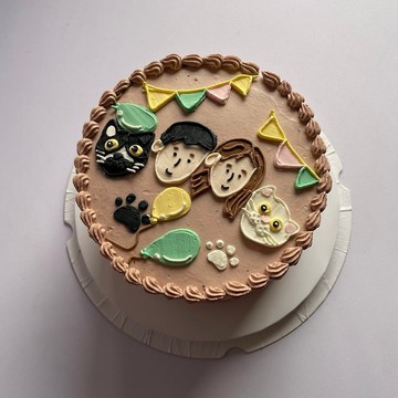 一家人 動物蛋糕 家人與貓貓 可可蛋糕 貓咪蛋糕 鑠甜點 自取