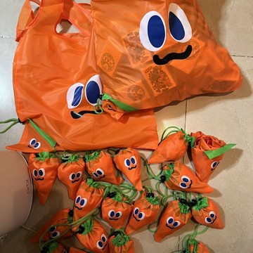 💥臺灣有貨💥免運💥胡蘿蔔環保摺疊購物袋胡蘿蔔表情滌綸購物袋水果蔬菜袋周邊💥可開票
