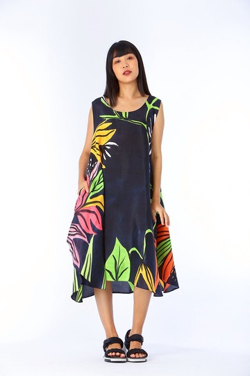 Dress Hand Paint Soft Cotton Silk for Yoga Vacation Holidays