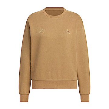 Adidas Lounge Crew SWT JJ3578 女 長袖上衣 大學T 休閒長袖 棕