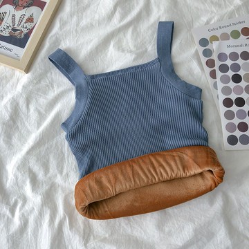 肩帶背心加絨加厚保暖上衣女內搭顯瘦百搭針織時尚百搭秋冬新款【聚寶屋】