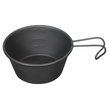 CAPTAIN STAG 鹿牌矽塗層不鏽鋼提耳碗 帶刻度  1個  御霧黑