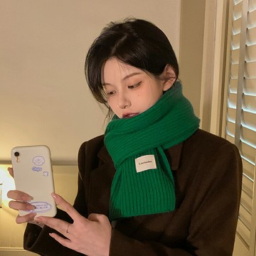 針織圍巾 圍脖 保暖圍巾 韓版ins百搭柔軟毛線圍巾女冬季2023新款學生加厚保暖針織小圍脖『xy17433』