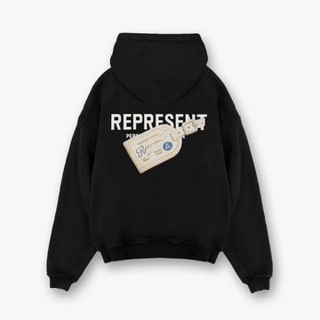 標簽英文字母印花毛圈套頭連帽衛衣   REP219