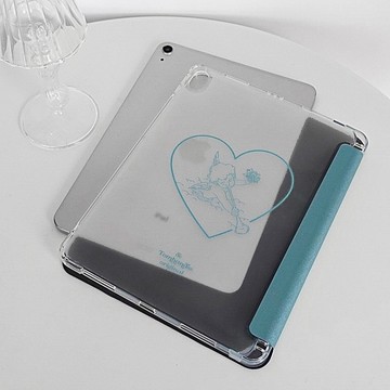 【 Cupid's Love : Mint 】透明磨砂書本式iPad 保護套