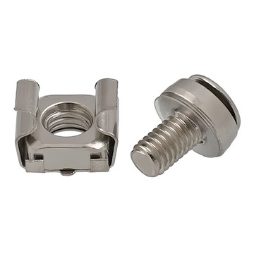 Neon 台灣霓虹 網路機櫃螺絲帶卡扣 - 鍍鎳材質 硬度高 經久耐用  M5  1組