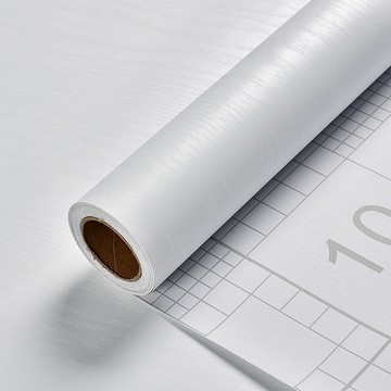 白色仿木紋墻紙自粘防水防潮貼紙衣櫥柜門桌面舊家具翻新加厚壁紙