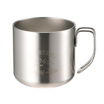 CAPTAIN STAG 鹿牌 雙層不鏽鋼馬克杯 保溫保冷 真空二重構造 350ml  銀色  1個