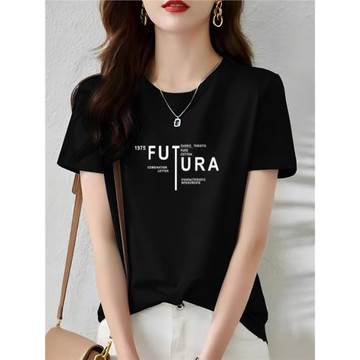 (免運)純棉短袖T恤女2025新款高品質新疆棉文藝復古胖mm簡約休閑上衣