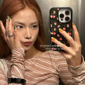 玫瑰插畵iPhone16proamx手機殻蘋果11/12/13/14/15全包式耐臟網紅