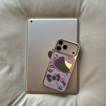 鏡面kt貓適用蘋果17手機殼iPhone16promax鏡面15/14電鍍13/12女11