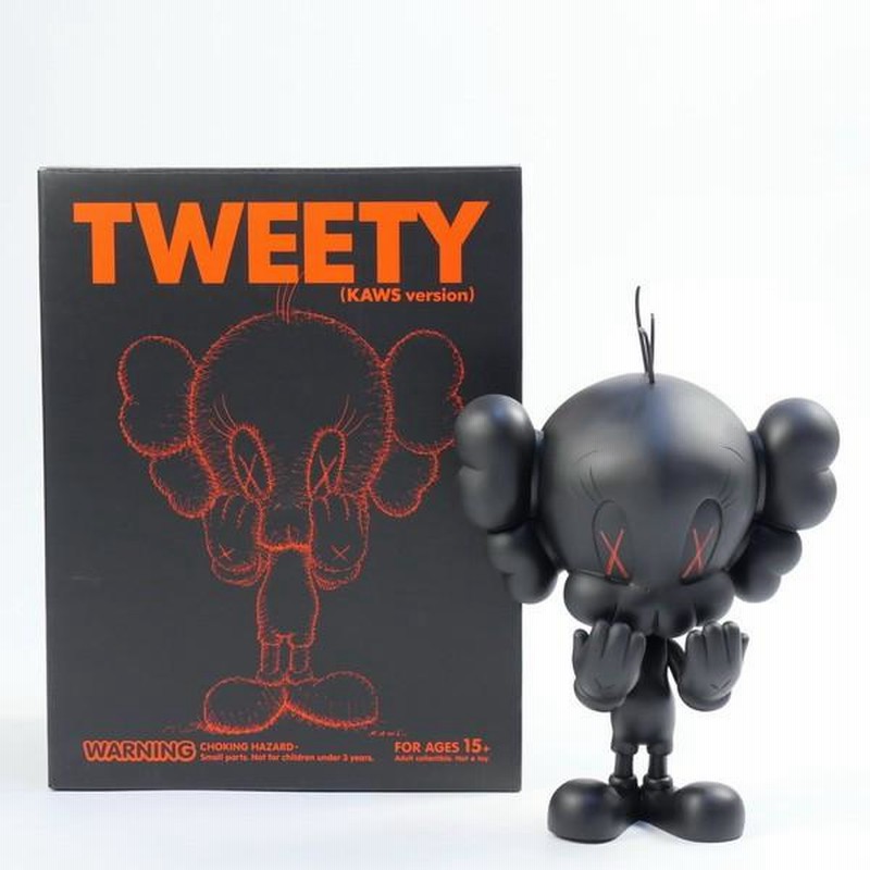 カウズ KAWS ×MEDICOM TOY TWEETY トゥイーティー フィギュア 黒 Size