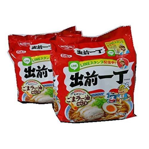 日清食品 出前一丁 しょうゆ ごまラー油 炒りごま ５食パック×2