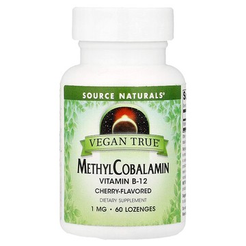 Source Naturals, Vegan True，甲基鈷胺素，櫻桃味，1 毫克，60 片含片