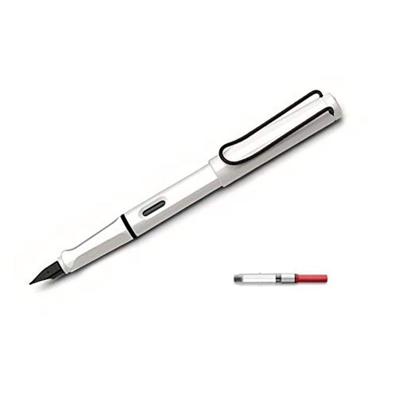 LAMY ラミー 万年筆 EF 極細字 サファリ ホワイト ブラッククリップ