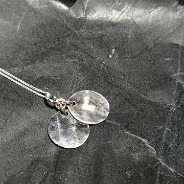 兩片式手工圓型銀項鏈