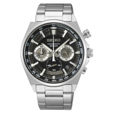 【SEIKO 精工】極速運動三眼計時鋼帶錶 SSB397P1