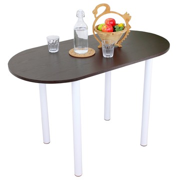 【頂堅】橢圓形餐桌/洽談桌/書桌-深60x寬120x高75公分-二色深胡桃木色