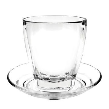 Ocean 可啡新拿鐵咖啡杯盤組 280ml  透明色  6組