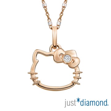 Just Diamond 18K玫瑰金鑽墜-愛戀貓語