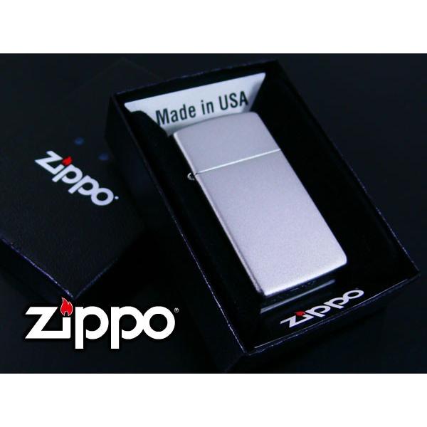 zippo ジッポー スリム オイルライター サテンクローム Stain Chrome