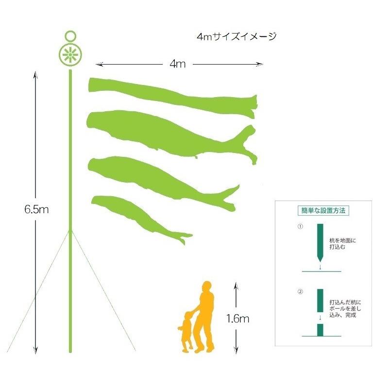 徳永 鯉のぼり 庭園用 ガーデンセット  杭打込式 ポールフルセット 4m鯉3匹  金太郎大翔  金太郎付  千羽鶴吹流し  北海道・沖縄・離島を除き送料無料