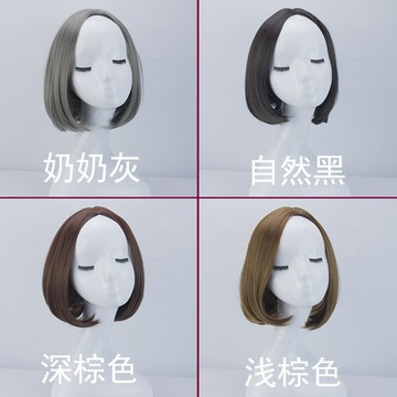 現貨在台🌹整頂式假髮 內彎中分bobo頭女生假髮 仿真啞光高溫絲假髮 不反光材質 髮套透氣假髮740