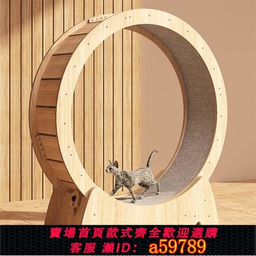 【全網低價 可打統編】廠家直供貓咪跑步機靜音健身運動跑輪貓爬架高纖維板貓咪滾輪玩具質量好的